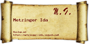 Metzinger Ida névjegykártya